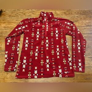 Eddie Bauer Womens 1/4 Zip Aztec Southwest Print Fleece Pullover Sweatshirt M
